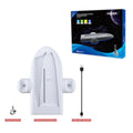 White PS5 slim multifunctional cooler pad with fixed charging base and RGB lighting