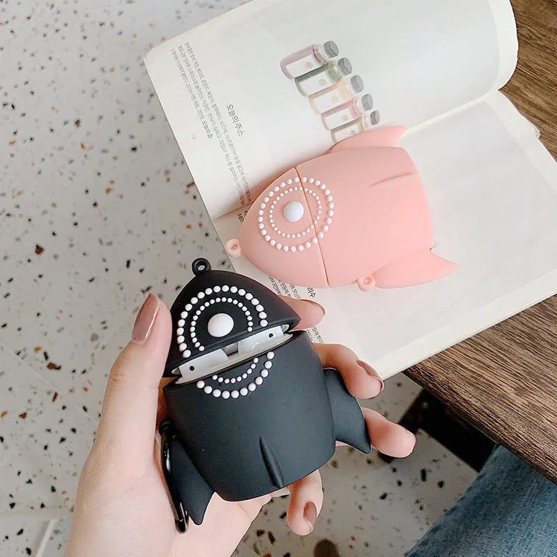 Pink silicone protective case for AirPods 2 compatible wireless earbuds