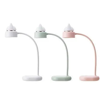 White LED clip desk lamp with touch control and USB charging cable