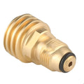 Brass gas brazier adapter with gold finish and taper thread