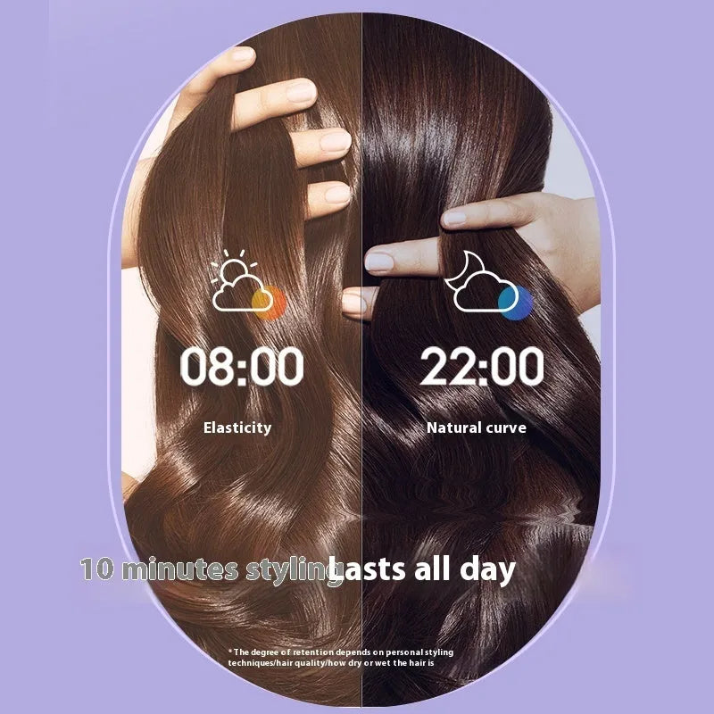 32mm automatic hair curler with anion technology in light purple colour with styling clips