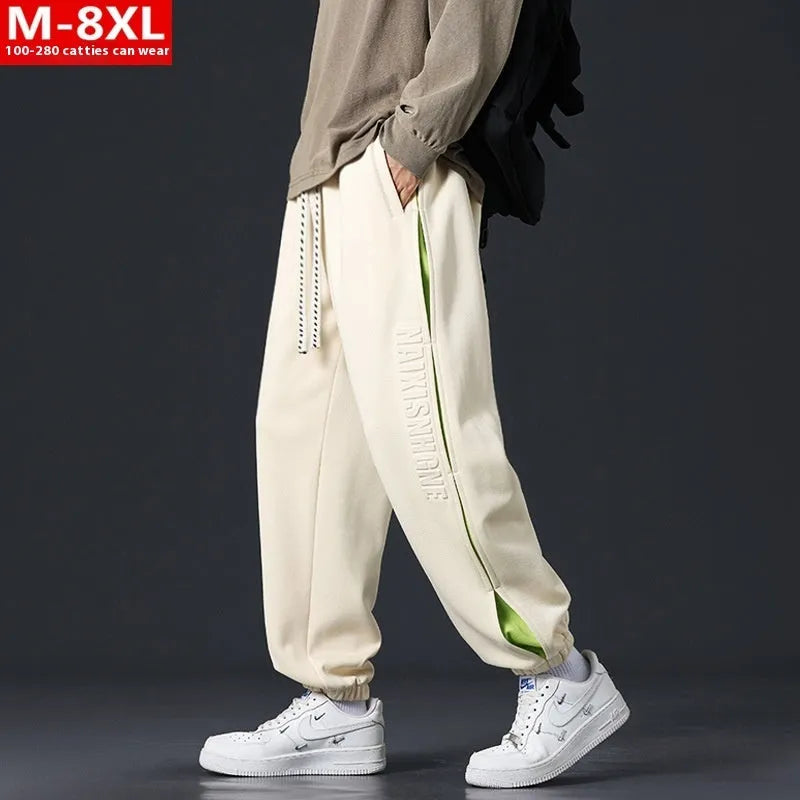 Men's loose cotton trousers with ankle banded design and micro elastic fabric in various colours