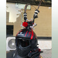 Purple gold crown with long feather motorcycle helmet decoration for full face helmets.