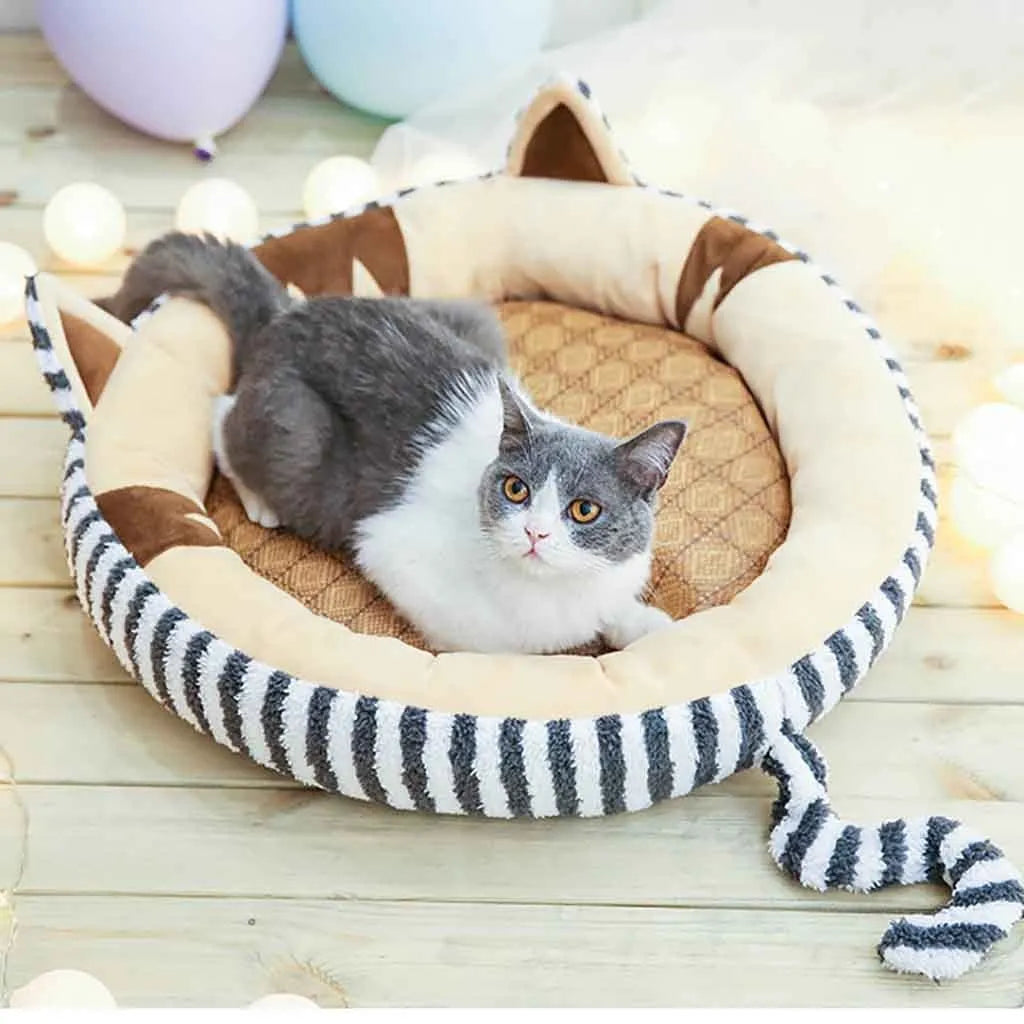 Non-removable small dog cat bed mat in three sizes with PP cotton and flannel cushion