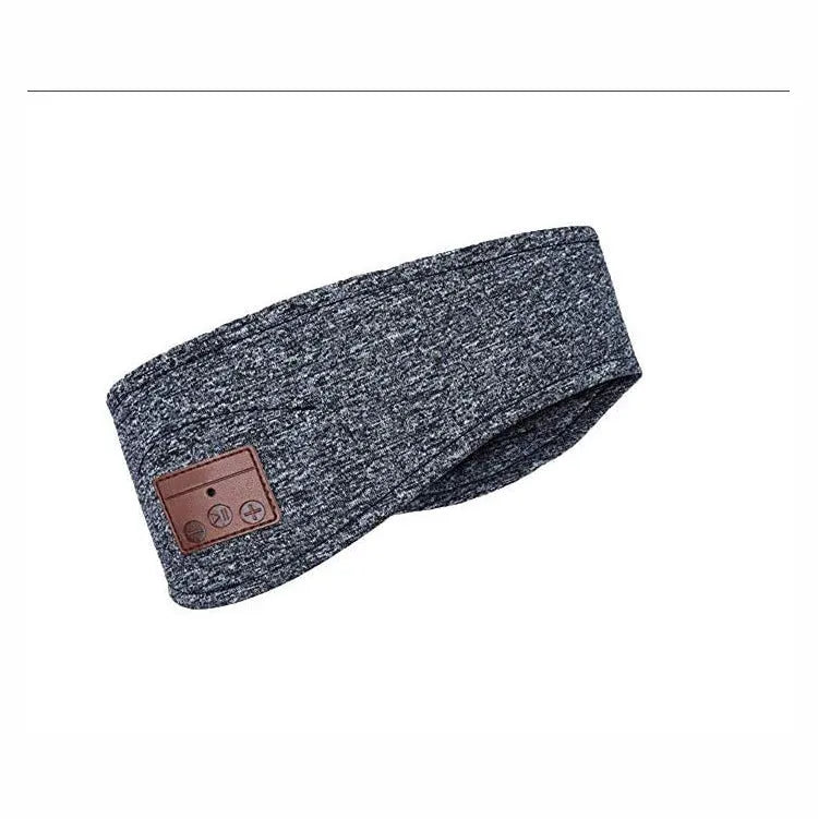 Grey Bluetooth elastic headband made from milk silk and acrylic for running and cycling