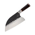 High chromium steel chef knife with ebony wood handle for cutting meat and bones