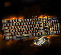 Limei GTX300 white gaming keyboard and mouse set on a desktop