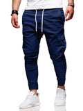 Men's autumn thin cotton casual trousers in khaki, 100% cotton fabric, side view