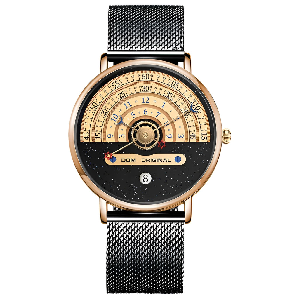 Men's M-1288 sports wristwatch with round 40mm dial, alloy case, and quartz movement