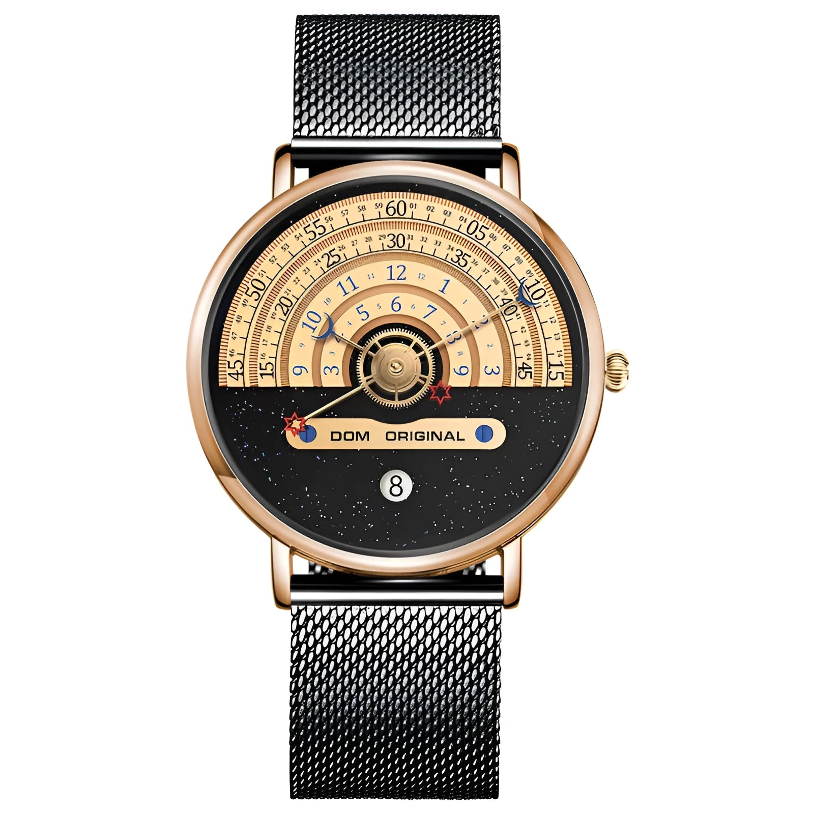 Men's M-1288 sports wristwatch with round 40mm dial, alloy case, and quartz movement