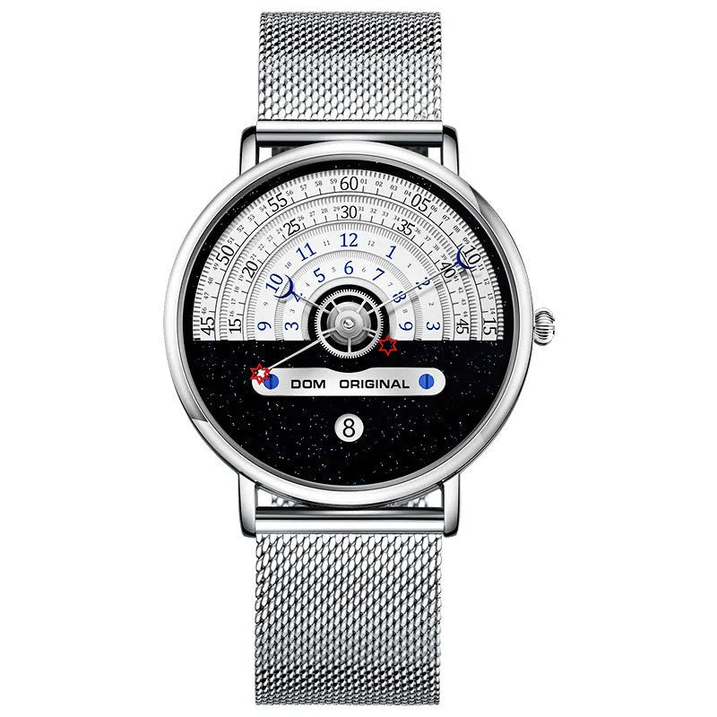 Men's M-1288 sports wristwatch with round 40mm dial, alloy case, and quartz movement