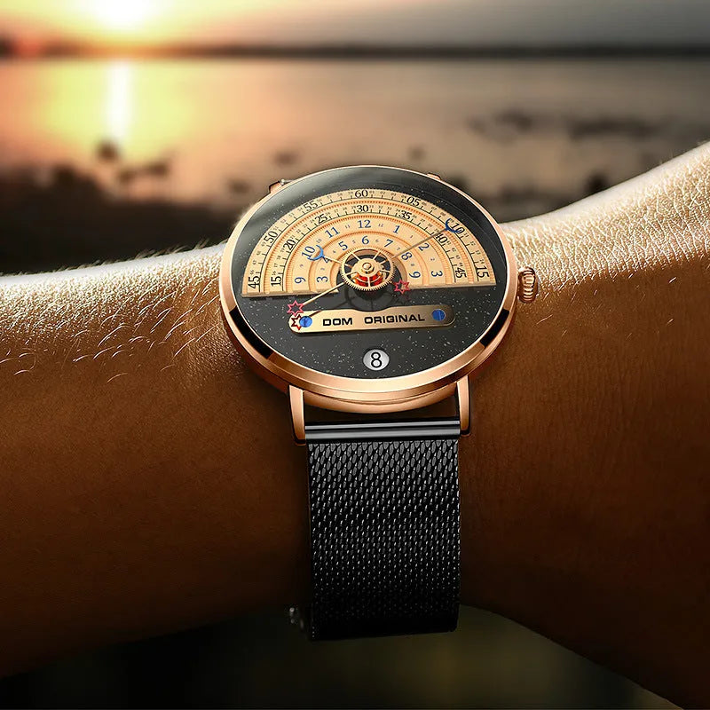 Men's M-1288 sports wristwatch with round 40mm dial, alloy case, and quartz movement