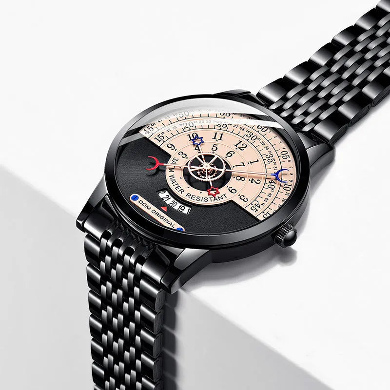 Men's M-1288 sports wristwatch with round 40mm dial, alloy case, and quartz movement