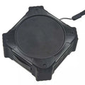 Black or blue waterproof portable Bluetooth speaker with wrist strap showing compact 101mm dimensions