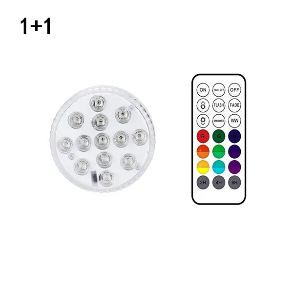 13 LED submersible underwater light with suction cup for pool fountain garden bathroom IP68 waterproof