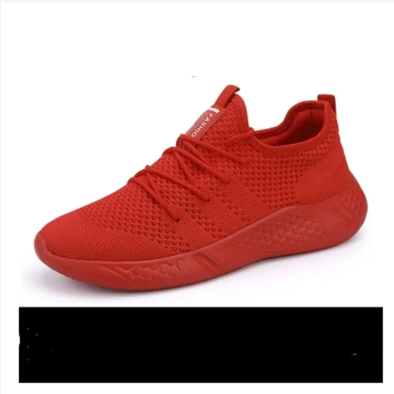 Men's black and white casual sports shoes with mesh upper and round toe design for jogging