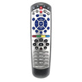 Black universal flat remote control for DISH Network and SAT VIP models, showing full button layout.
