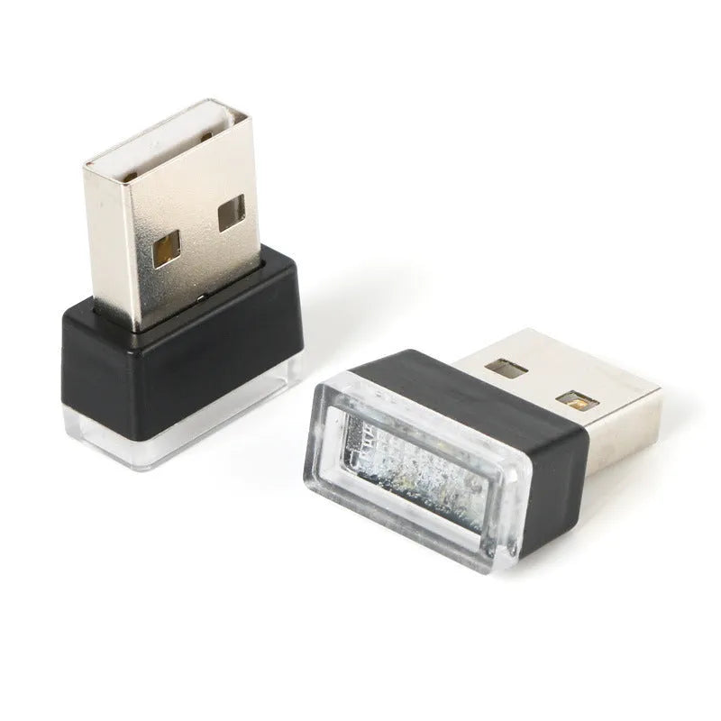 USB-1 monochrome atmosphere light in PC shell, 0.8x1.5x2mm, 60 lumens, 7 colours, car foot lighting