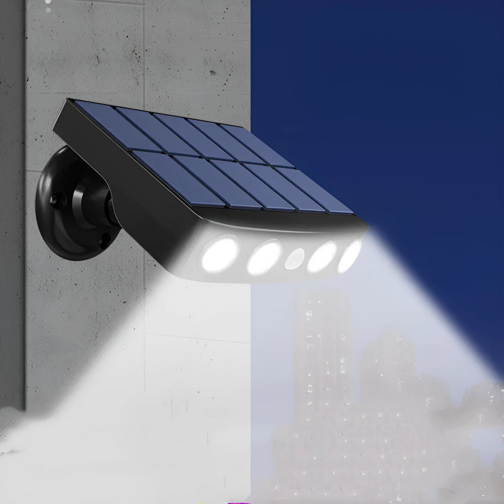 Black outdoor security wall lamp with human induction sensor and IP65 waterproof rating