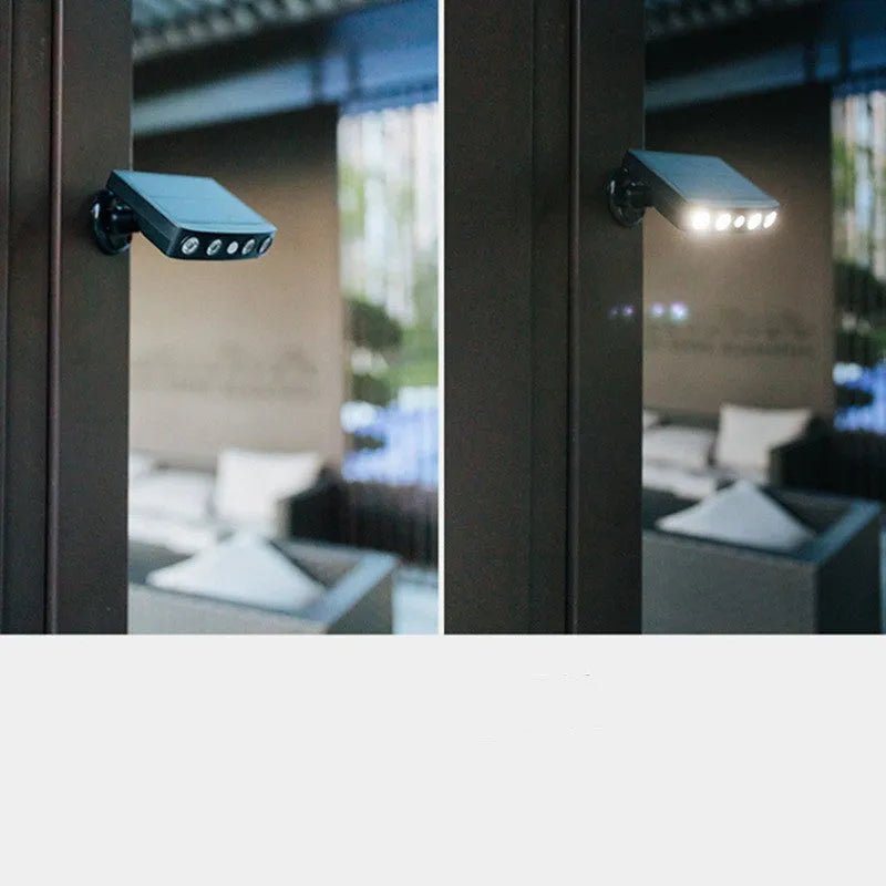 Black outdoor security wall lamp with human induction sensor and IP65 waterproof rating
