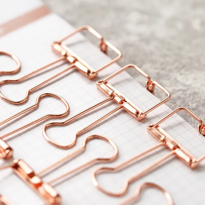 Rose gold metal binder set with ticket holder and test paper data folder