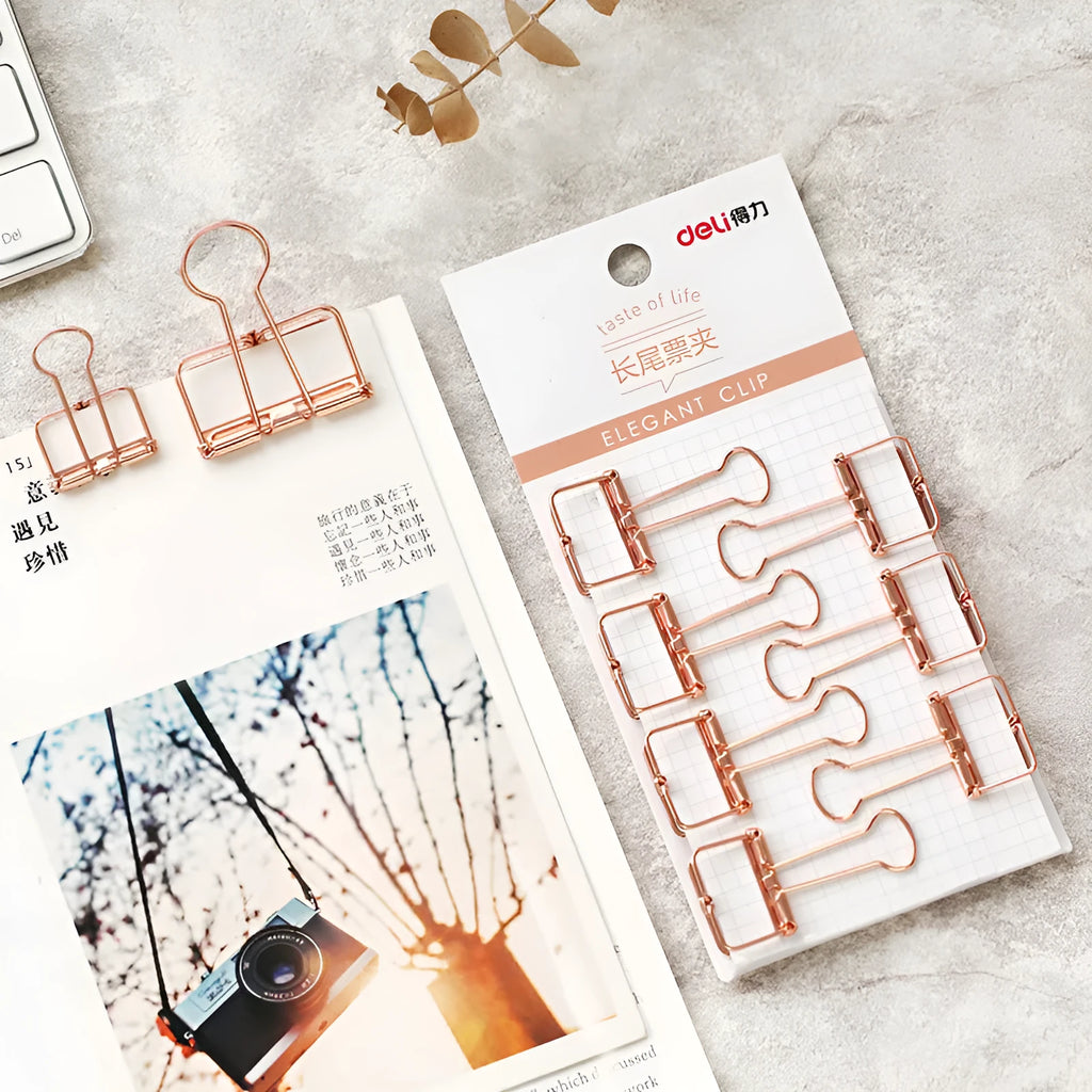 Rose gold metal binder set with ticket holder and test paper data folder