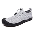 Low-top mesh water shoes with an elastic band and rubber sole in dark blue colour