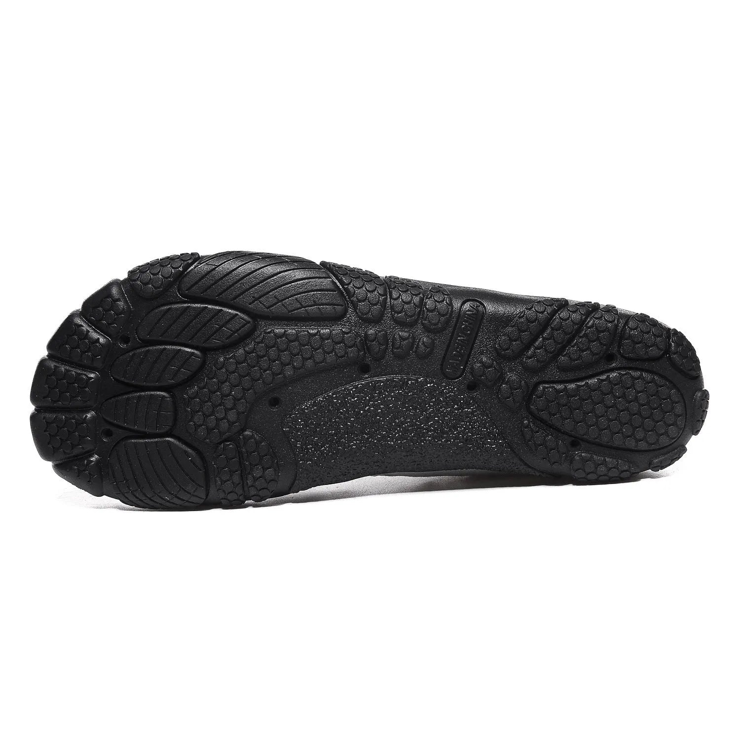 Low-top mesh water shoes with an elastic band and rubber sole in dark blue colour