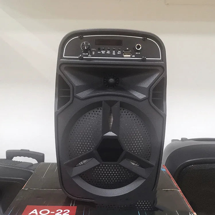 Black portable Bluetooth speaker for outdoor square dancing with a 6.5-inch driver.