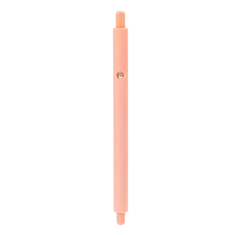 MINISO bare bear cartoon press gel pen with 0.5mm tip in black, pink, and white colour options.