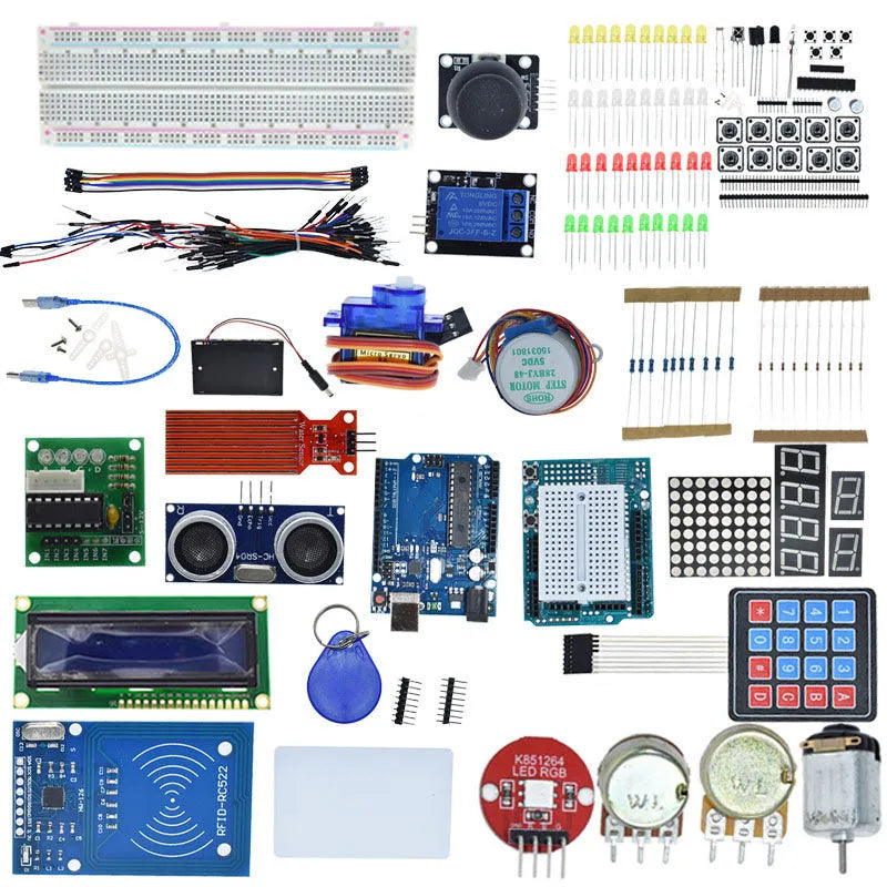 Arduino Uno R3 starter kit with RFID sensor and white plastic storage box