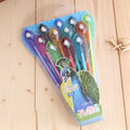 12 colourful gel pens with peacock feather shades and replaceable refills for school and office writing
