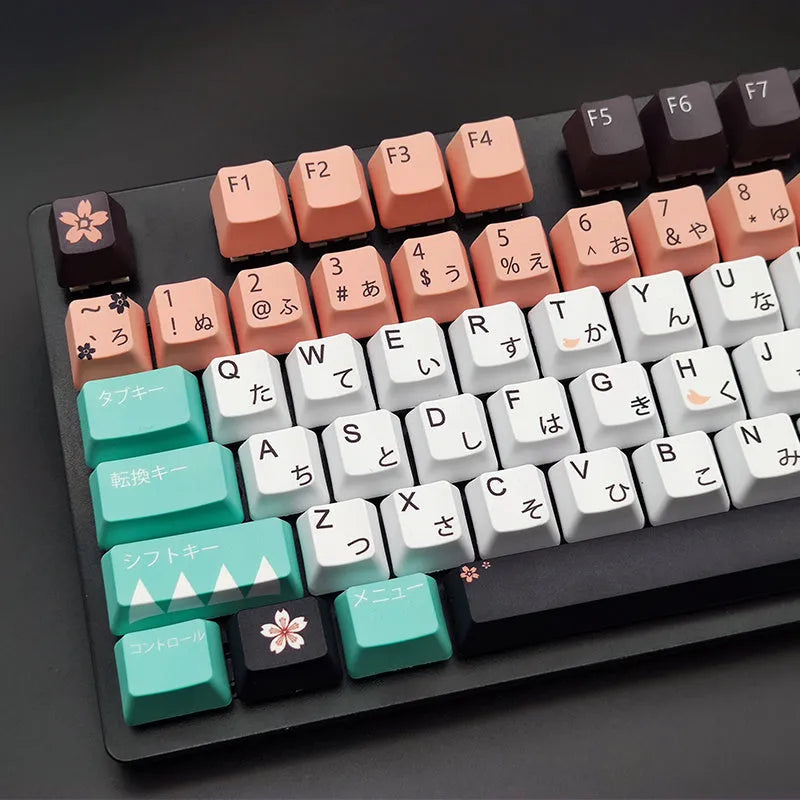 Green mechanical keyboard keycap set with wireless USB receiver and RGB lighting
