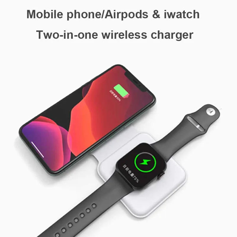 White folding dual magnetic wireless charging dock showing 180-degree angle adjustment