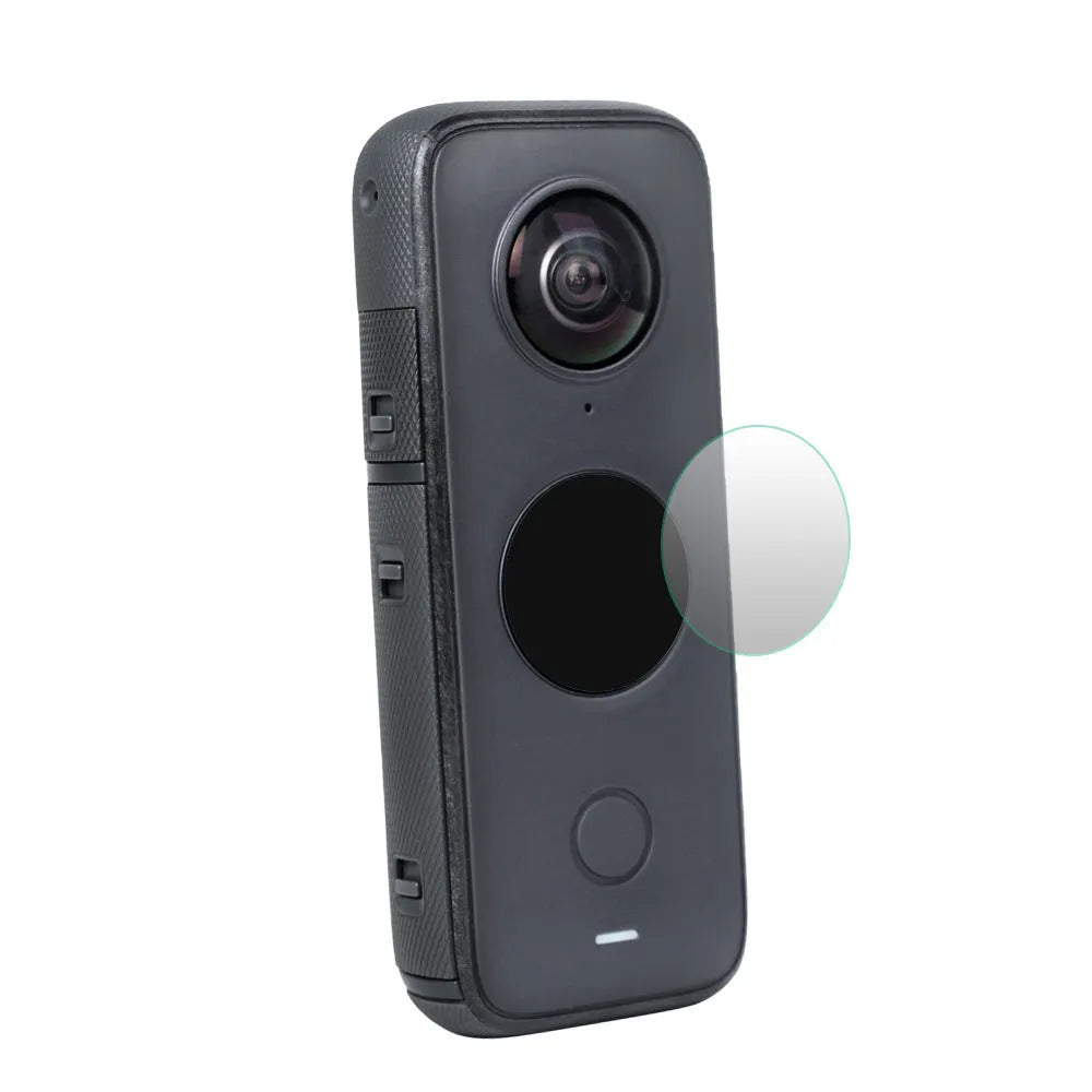 Black tempered glass screen protector for Insta360 ONE X2 Shadow Stone lens
