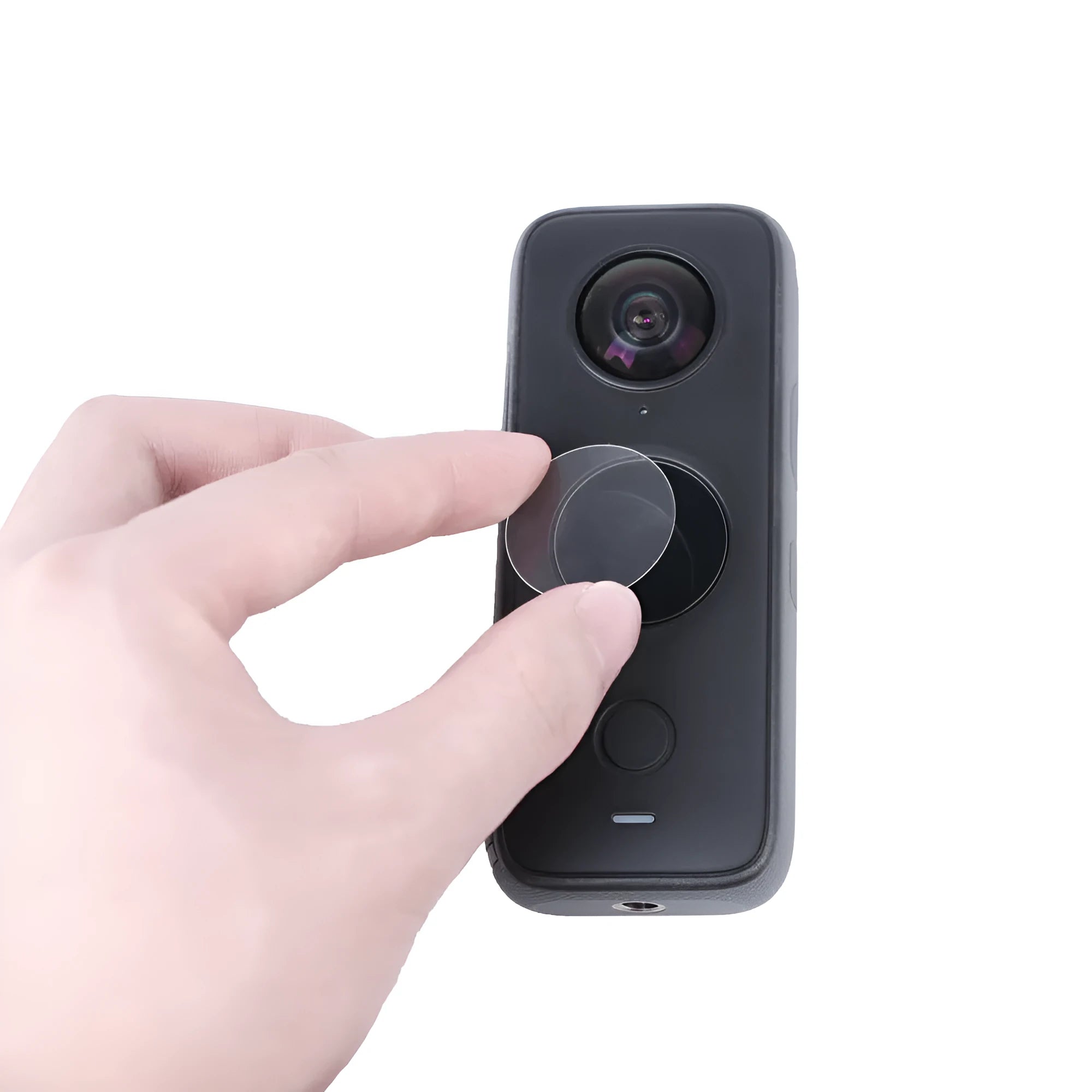 Black tempered glass screen protector for Insta360 ONE X2 Shadow Stone lens