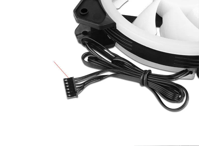 12cm camouflage pattern PC chassis fan with glowing RGB LEDs on the blades