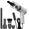 Starry Sky Black dual-use car and home vacuum cleaner with five suction head accessories and long power cord.