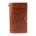 Leather strap-bound hand ledger notebook with warm brown acid-free paper pages