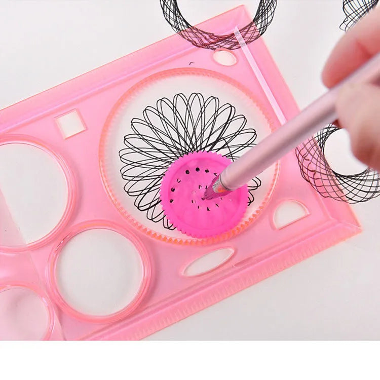 Plastic hollow wreath drawing template set showing multiple stencil shapes for craft projects