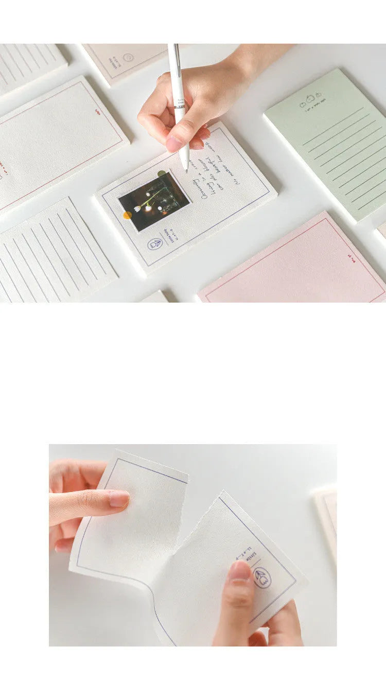 Rectangular memo pad notebook with paper cover, compatible with Apple iPhones