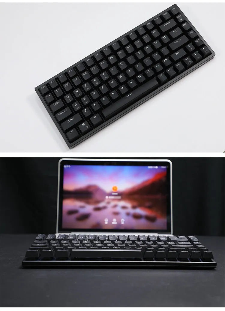 RK526 wireless mechanical keyboard and mouse set in red, blue, or brown colour with USB transmitter