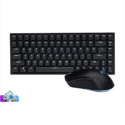RK526 wireless mechanical keyboard and mouse set in red, blue, or brown colour with USB transmitter
