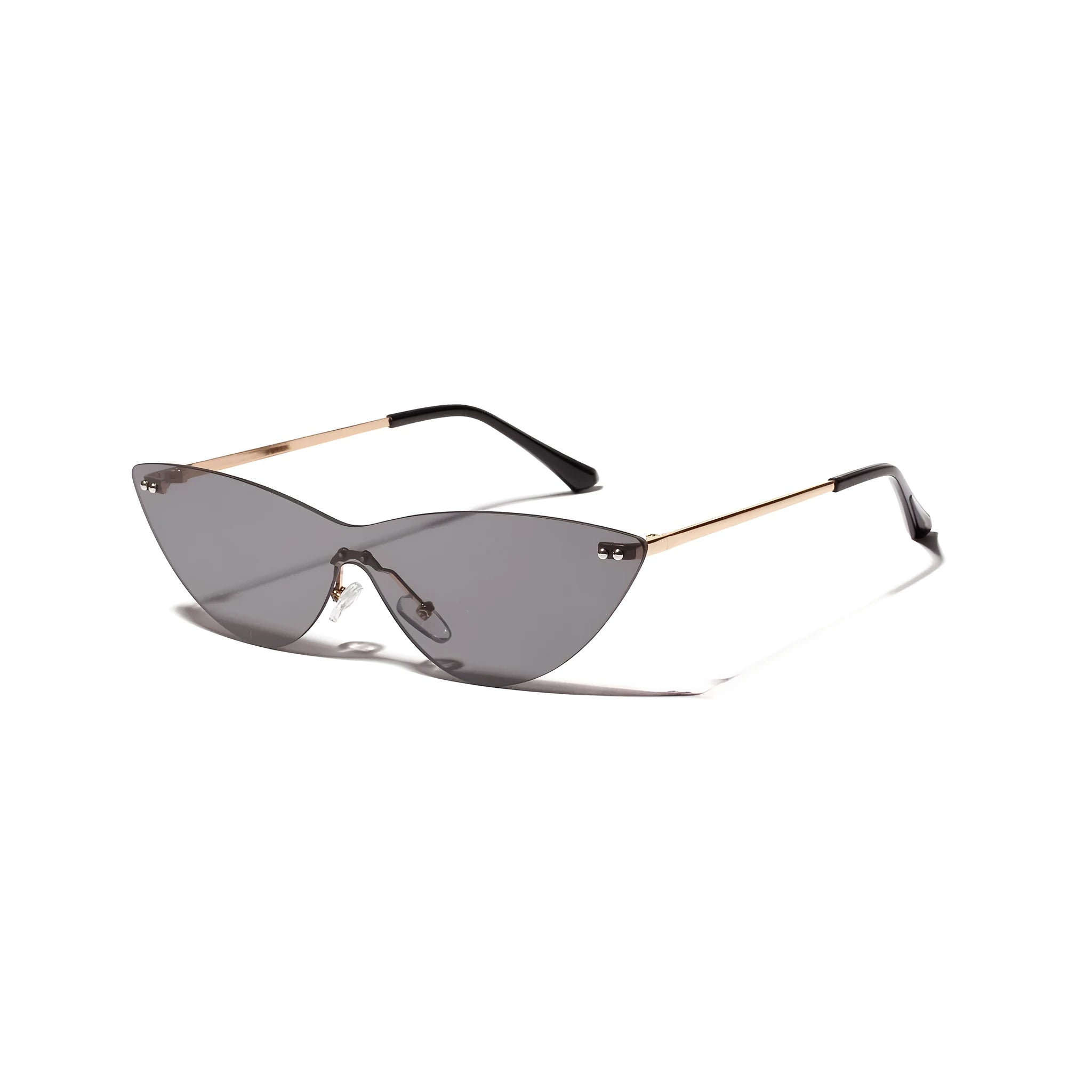 Brown vintage style metal frame sunglasses with UV400 protection for adults