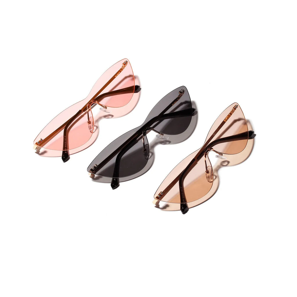 Brown vintage style metal frame sunglasses with UV400 protection for adults