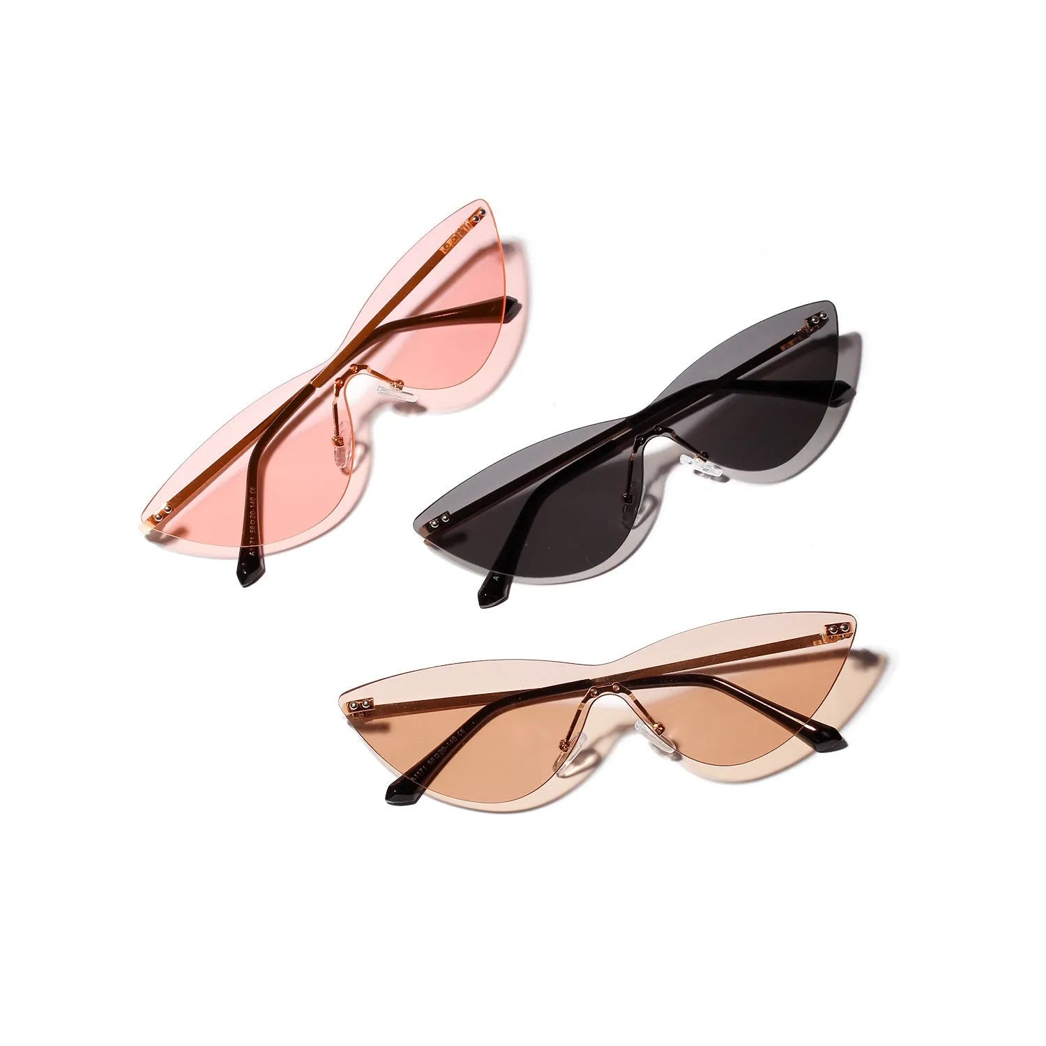 Brown vintage style metal frame sunglasses with UV400 protection for adults