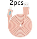 Fabric braided fast charging cable 1 metre long in various colours