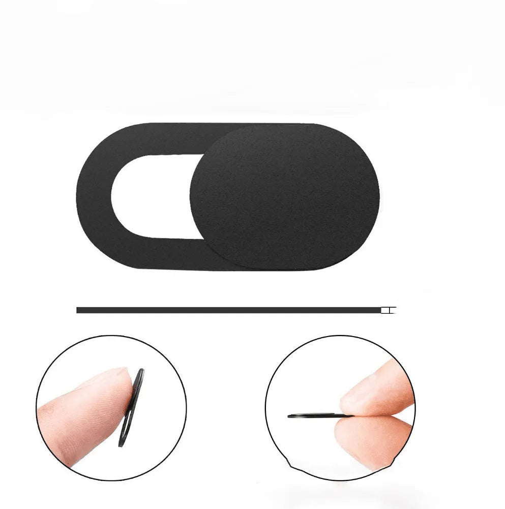 Camera privacy cover slide in oval plastic shape for phone or laptop webcam