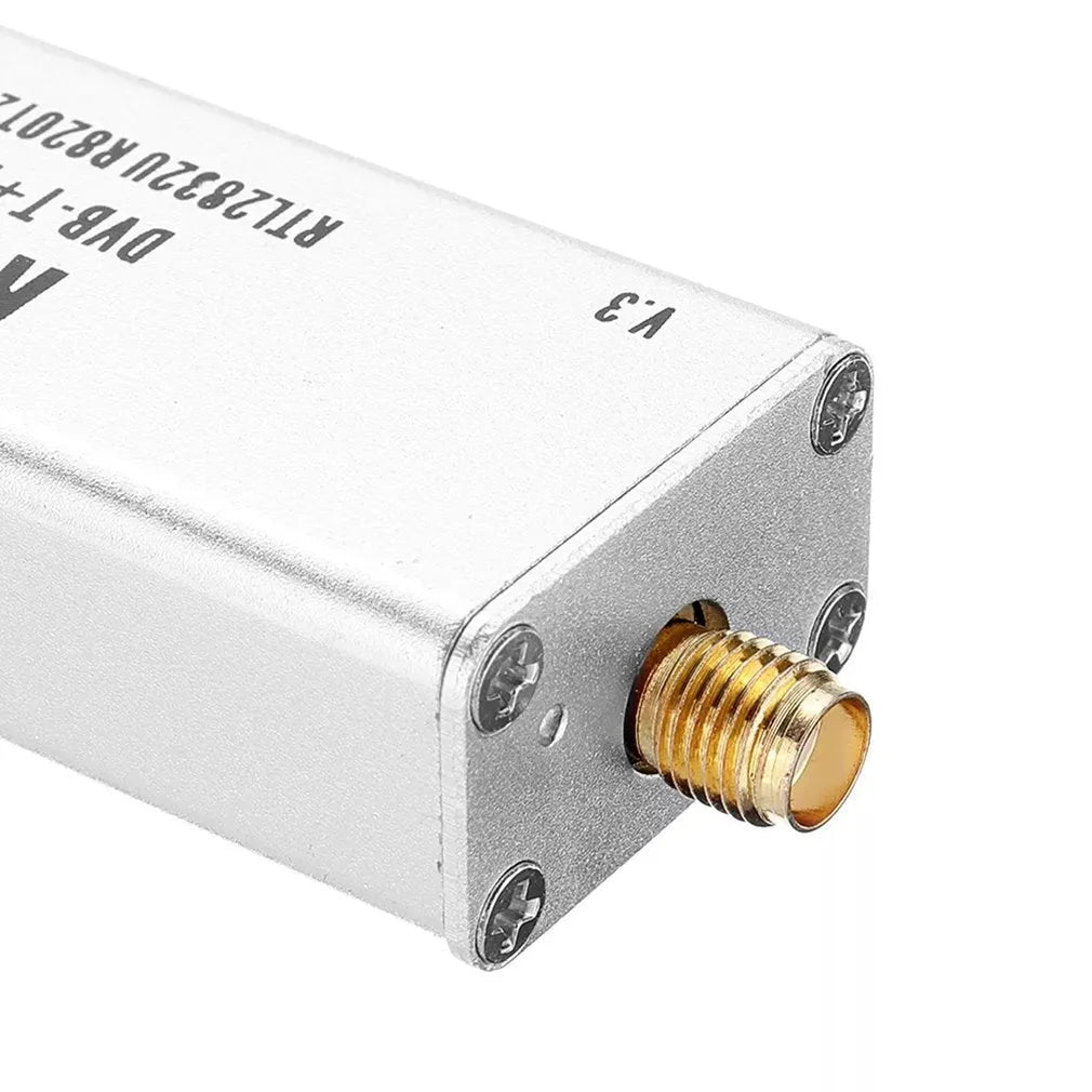 Black metal all-band software-defined radio receiver for aviation ADS-B and AM FM DAB+ radio.