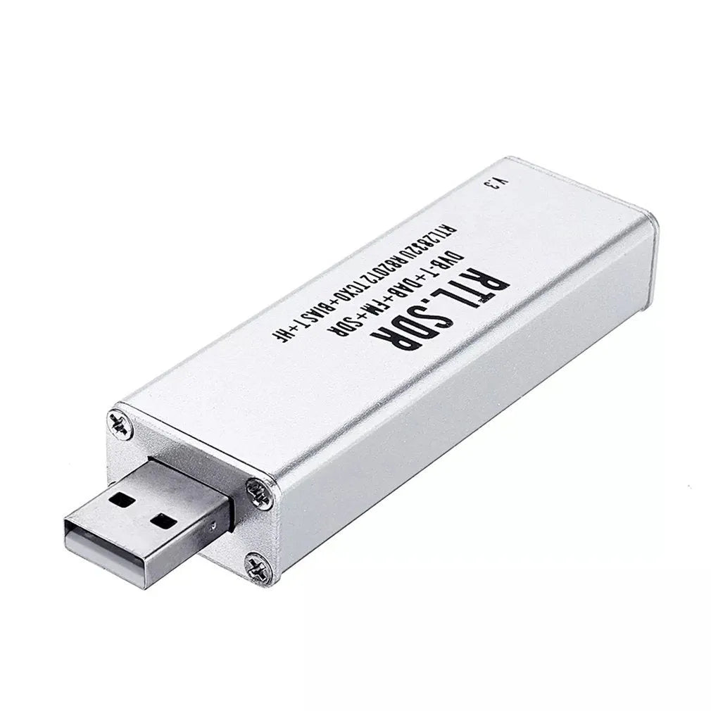 Black metal all-band software-defined radio receiver for aviation ADS-B and AM FM DAB+ radio.